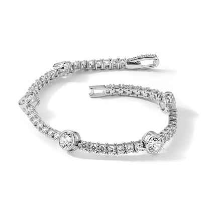 Sterlingsilber Rhodiniert Zirkonia 7 Zoll Tennis Armband