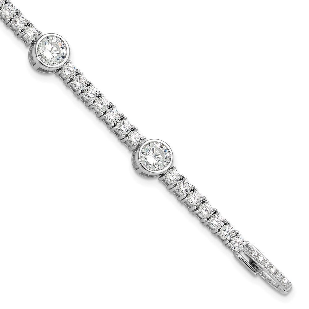 Sterlingsilber Rhodiniert Zirkonia 7 Zoll Tennis Armband