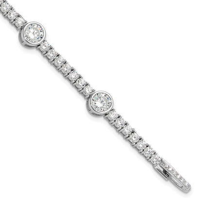 Sterlingsilber Rhodiniert Zirkonia 7 Zoll Tennis Armband