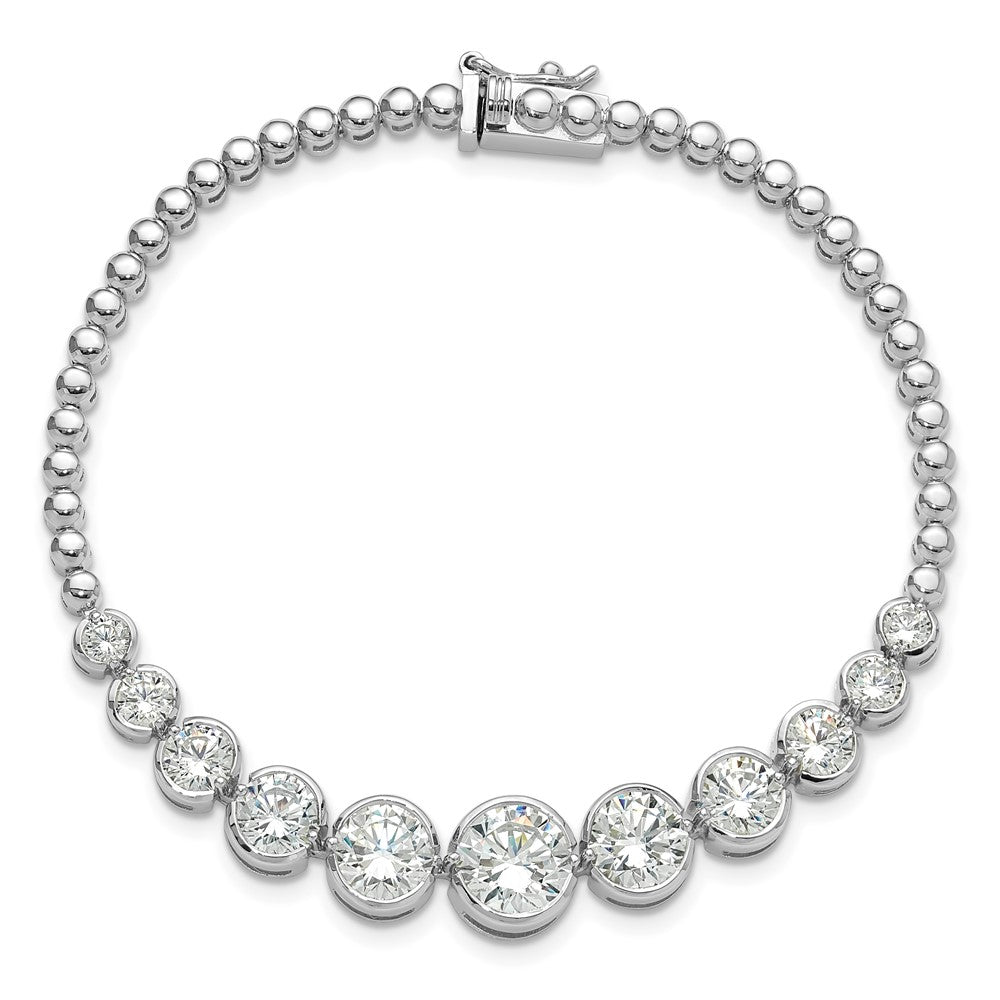 Sterlingsilber Rhodiniert Poliert Abgestuft Zirkonia Armband