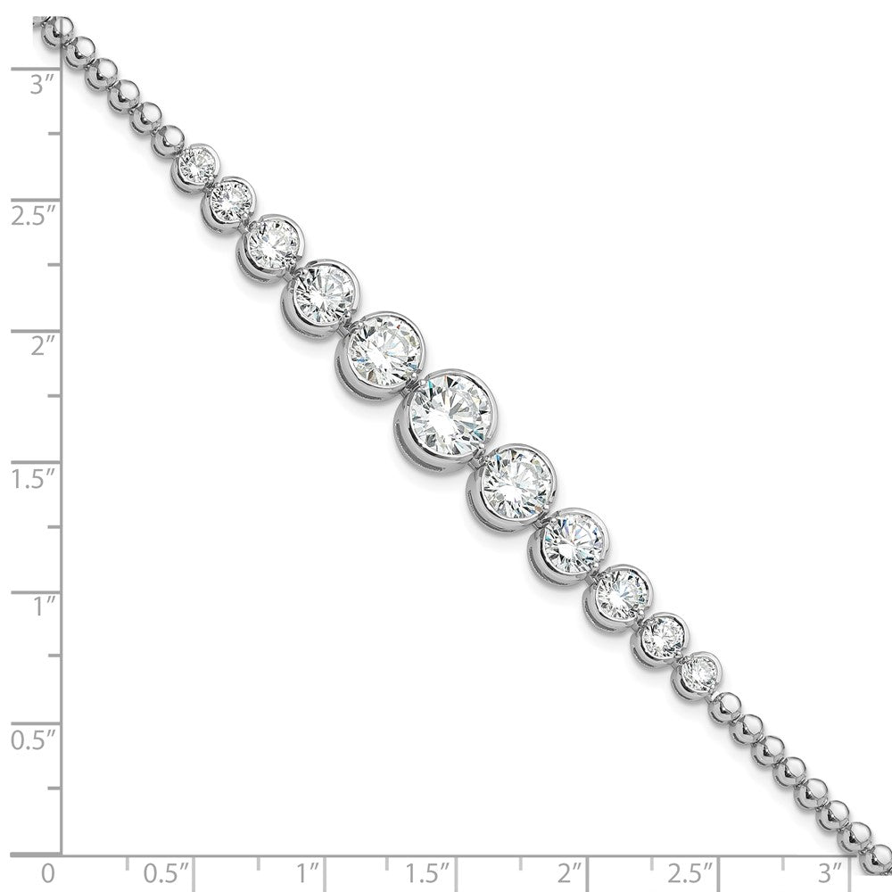 Sterlingsilber Rhodiniert Poliert Abgestuft Zirkonia Armband