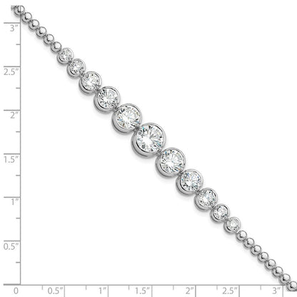 Sterlingsilber Rhodiniert Poliert Abgestuft Zirkonia Armband