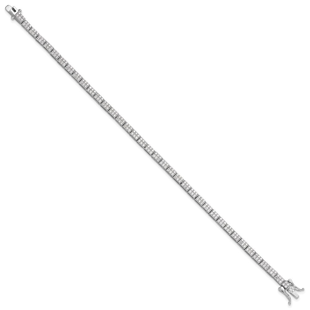 Sterlingsilber Rhodiniert Mikro Pavé Zirkonia 7.5 Zoll Armband