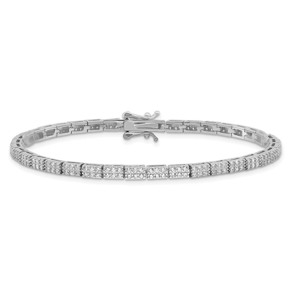 Sterlingsilber Rhodiniert Mikro Pavé Zirkonia 7.5 Zoll Armband