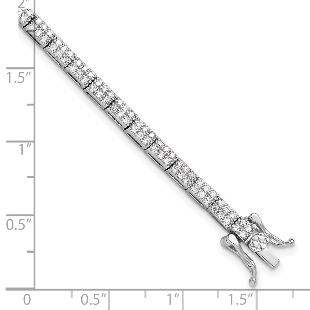 Sterlingsilber Rhodiniert Mikro Pavé Zirkonia 7.5 Zoll Armband