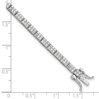 Sterlingsilber Rhodiniert Mikro Pavé Zirkonia 7.5 Zoll Armband