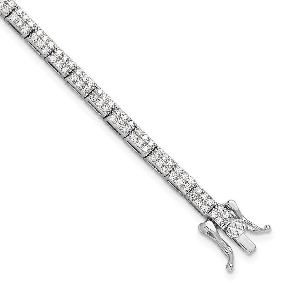 Sterlingsilber Rhodiniert Mikro Pavé Zirkonia 7.5 Zoll Armband