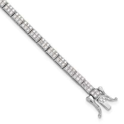 Sterlingsilber Rhodiniert Mikro Pavé Zirkonia 7.5 Zoll Armband