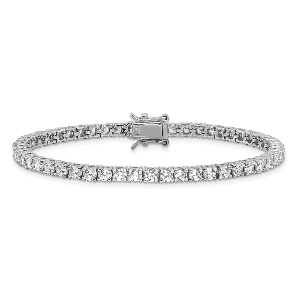 Sterlingsilber Rhodiniert Poliert Zirkonia Tennis Armband