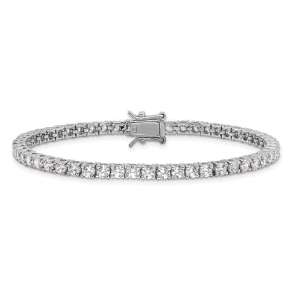 Sterlingsilber Rhodiniert Poliert Zirkonia Tennis Armband