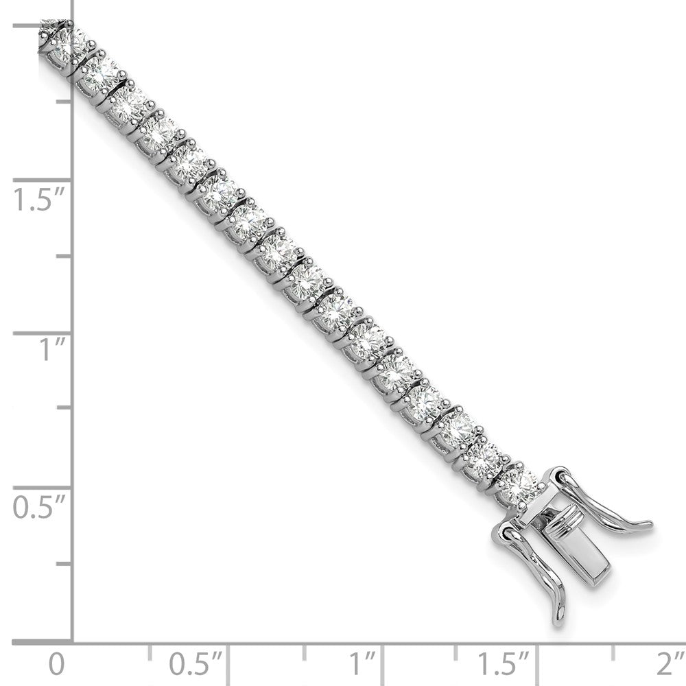 Sterlingsilber Rhodiniert Poliert Zirkonia Tennis Armband