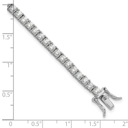 Sterlingsilber Rhodiniert Poliert Zirkonia Tennis Armband