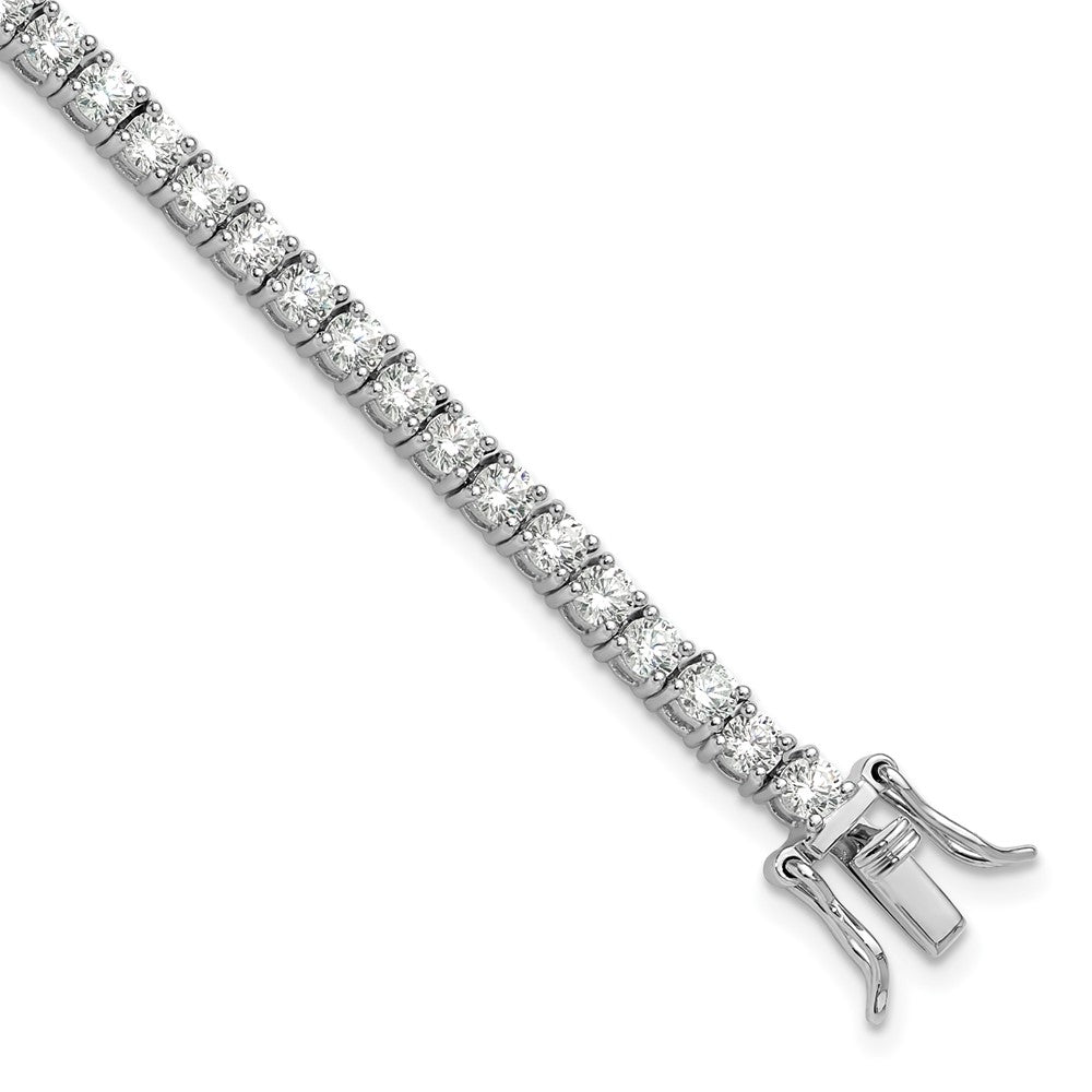 Sterlingsilber Rhodiniert Poliert Zirkonia Tennis Armband