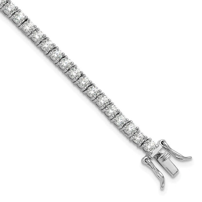 Sterlingsilber Rhodiniert Poliert Zirkonia Tennis Armband