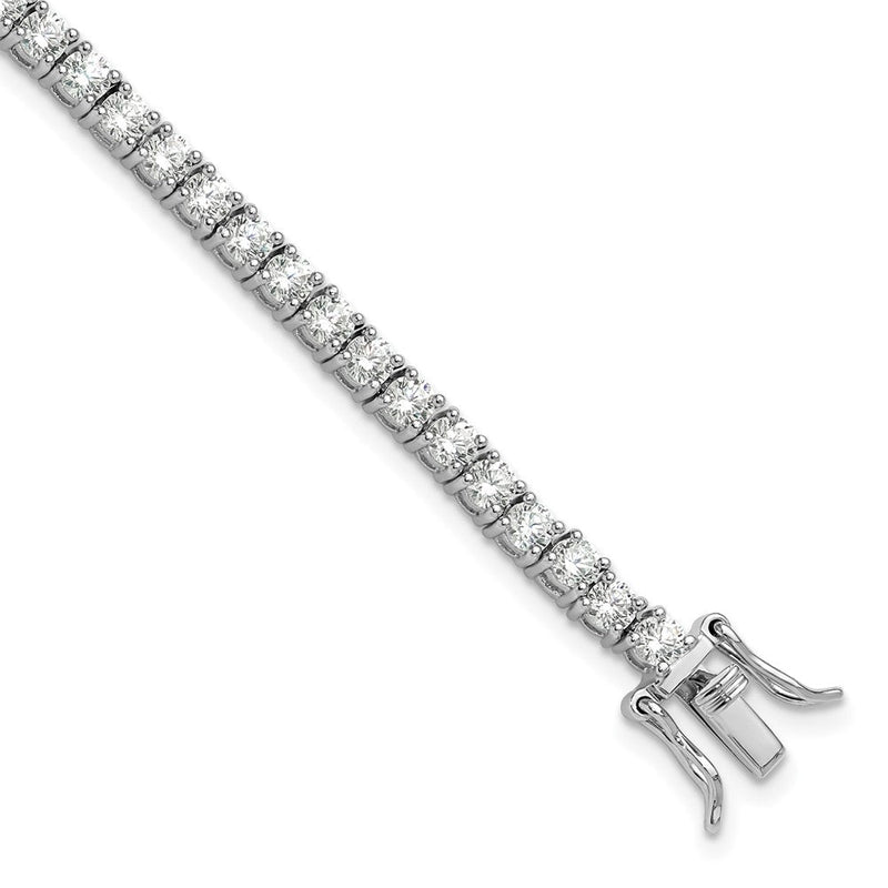 Sterlingsilber Rhodiniert Poliert Zirkonia Tennis Armband