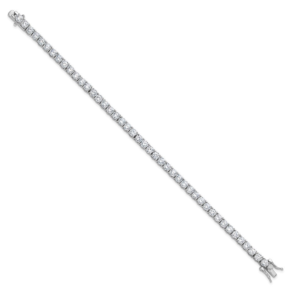 Sterlingsilber Rhodiniert 4mm Zirkonia 7.5 Zoll Tennis Armband