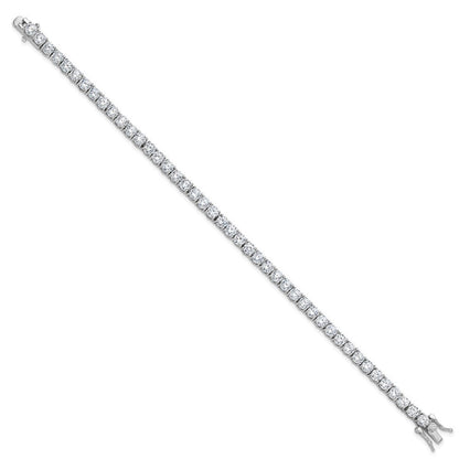 Sterlingsilber Rhodiniert 4mm Zirkonia 7.5 Zoll Tennis Armband