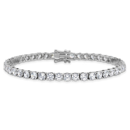 Sterlingsilber Rhodiniert 4mm Zirkonia 7.5 Zoll Tennis Armband