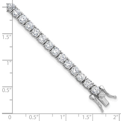 Sterlingsilber Rhodiniert 4mm Zirkonia 7.5 Zoll Tennis Armband