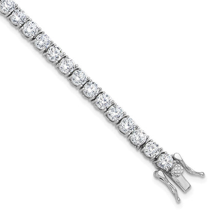 Sterlingsilber Rhodiniert 4mm Zirkonia 7.5 Zoll Tennis Armband
