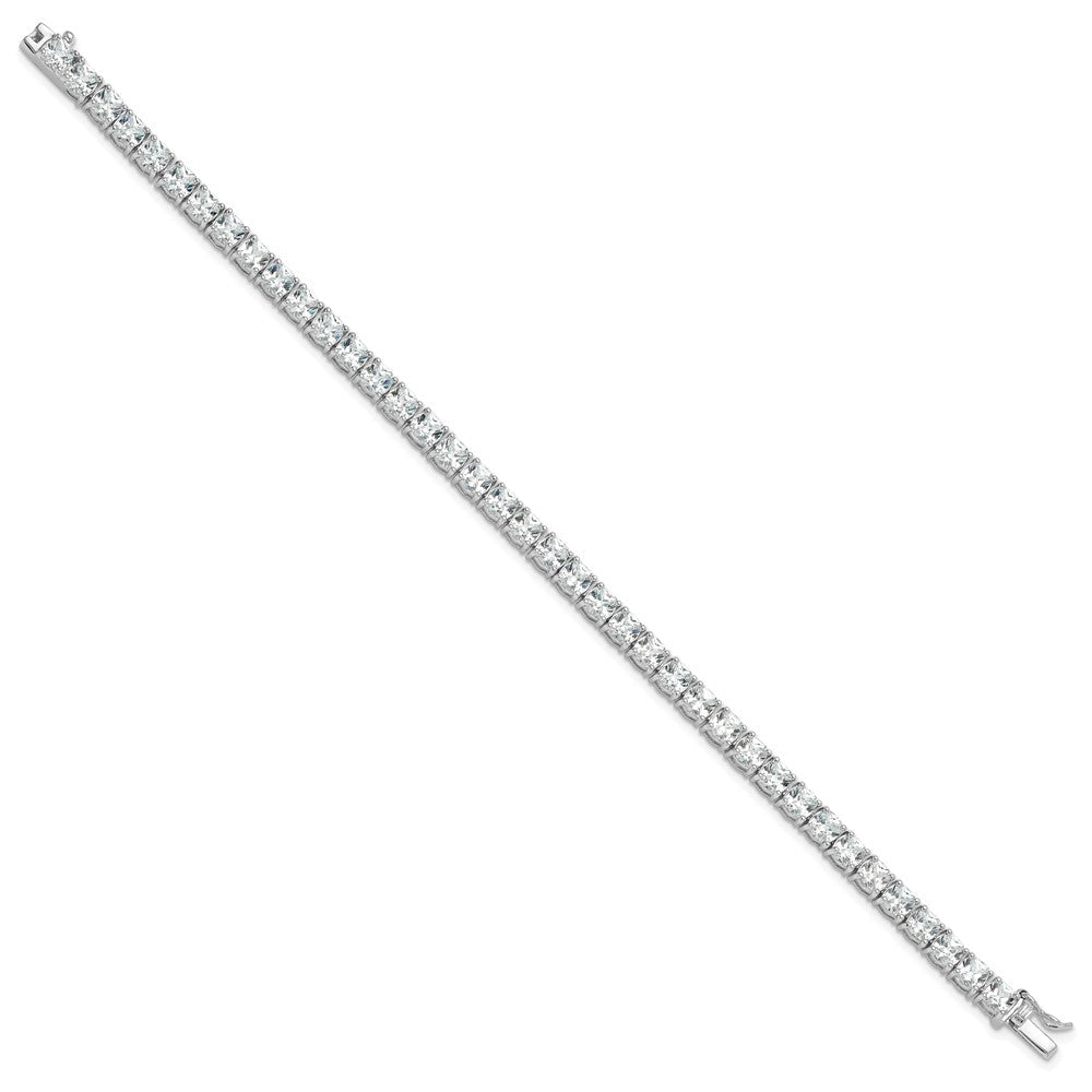 Sterlingsilber Rhodiniert Poliert Zirkonia Tennis Armband