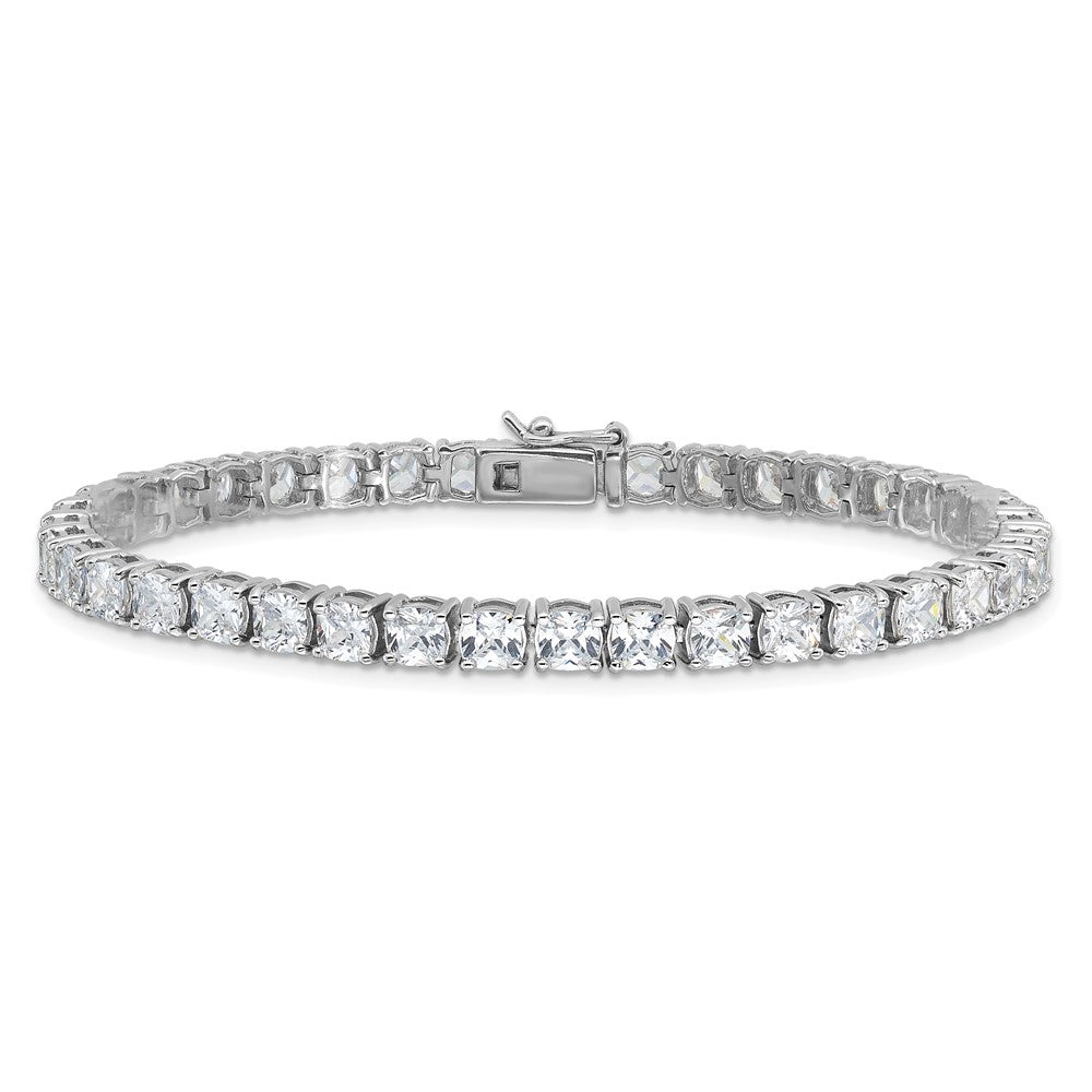 Sterlingsilber Rhodiniert Poliert Zirkonia Tennis Armband