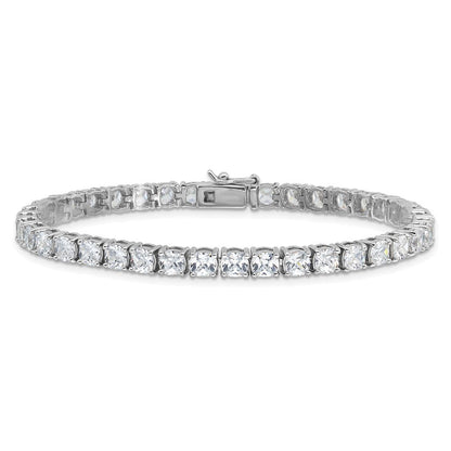 Sterlingsilber Rhodiniert Poliert Zirkonia Tennis Armband