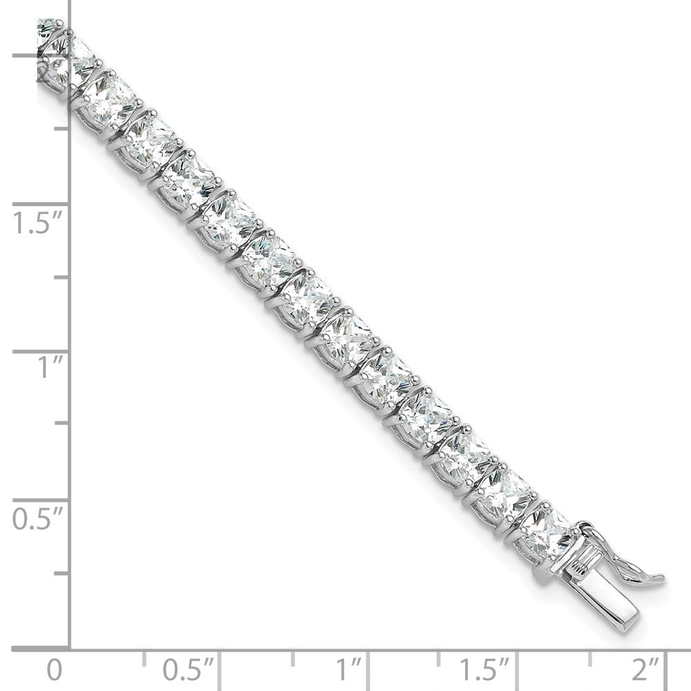 Sterlingsilber Rhodiniert Poliert Zirkonia Tennis Armband