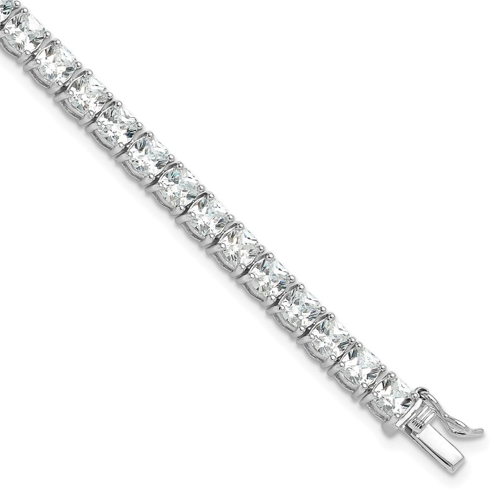 Sterlingsilber Rhodiniert Poliert Zirkonia Tennis Armband