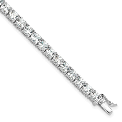 Sterlingsilber Rhodiniert Poliert Zirkonia Tennis Armband