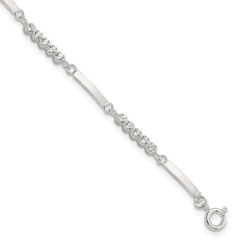Sterlingsilber Rhodiniert Zirkonia 7.25 Zoll mit 1 Zoll Verlängerung. Armband