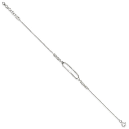 Sterlingsilber Rhodiniert Zirkonia 7 Zoll Mit.75 Zoll Verlängerung. Armband