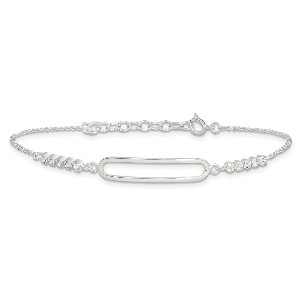 Sterlingsilber Rhodiniert Zirkonia 7 Zoll Mit.75 Zoll Verlängerung. Armband