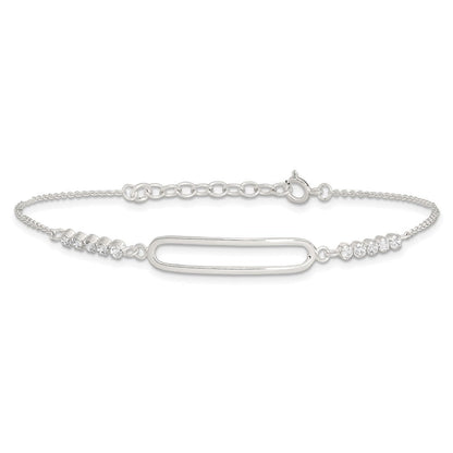 Sterlingsilber Rhodiniert Zirkonia 7 Zoll Mit.75 Zoll Verlängerung. Armband