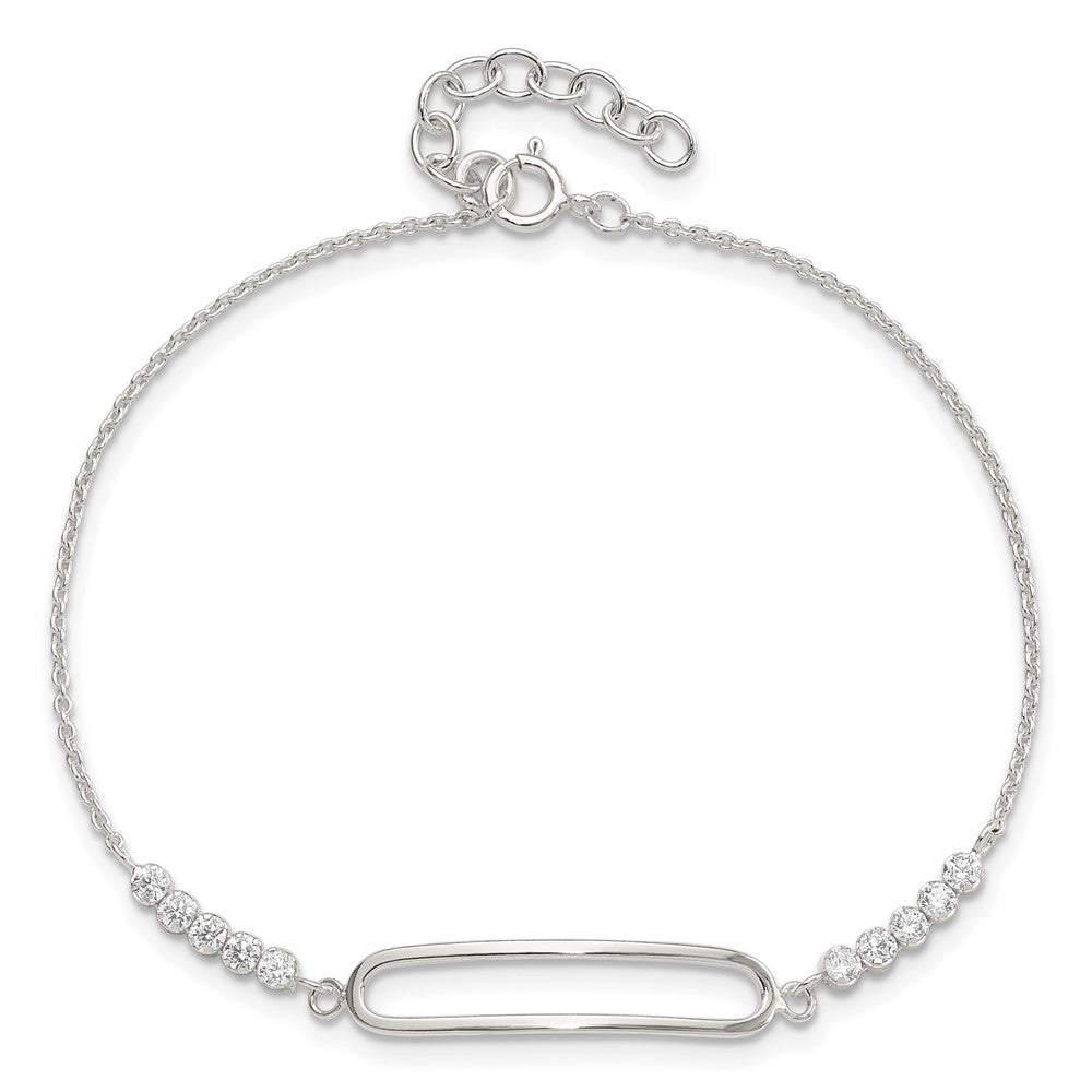 Sterlingsilber Rhodiniert Zirkonia 7 Zoll Mit.75 Zoll Verlängerung. Armband