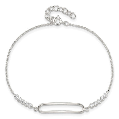 Sterlingsilber Rhodiniert Zirkonia 7 Zoll Mit.75 Zoll Verlängerung. Armband