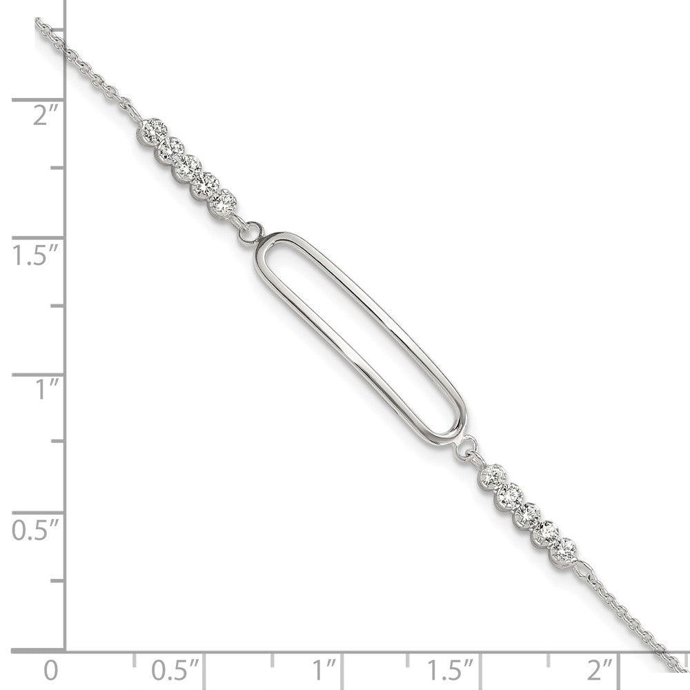 Sterlingsilber Rhodiniert Zirkonia 7 Zoll Mit.75 Zoll Verlängerung. Armband