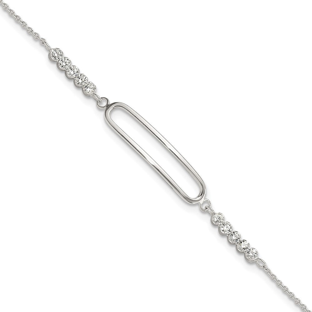 Sterlingsilber Rhodiniert Zirkonia 7 Zoll Mit.75 Zoll Verlängerung. Armband