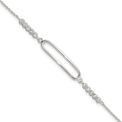 Sterlingsilber Rhodiniert Zirkonia 7 Zoll Mit.75 Zoll Verlängerung. Armband