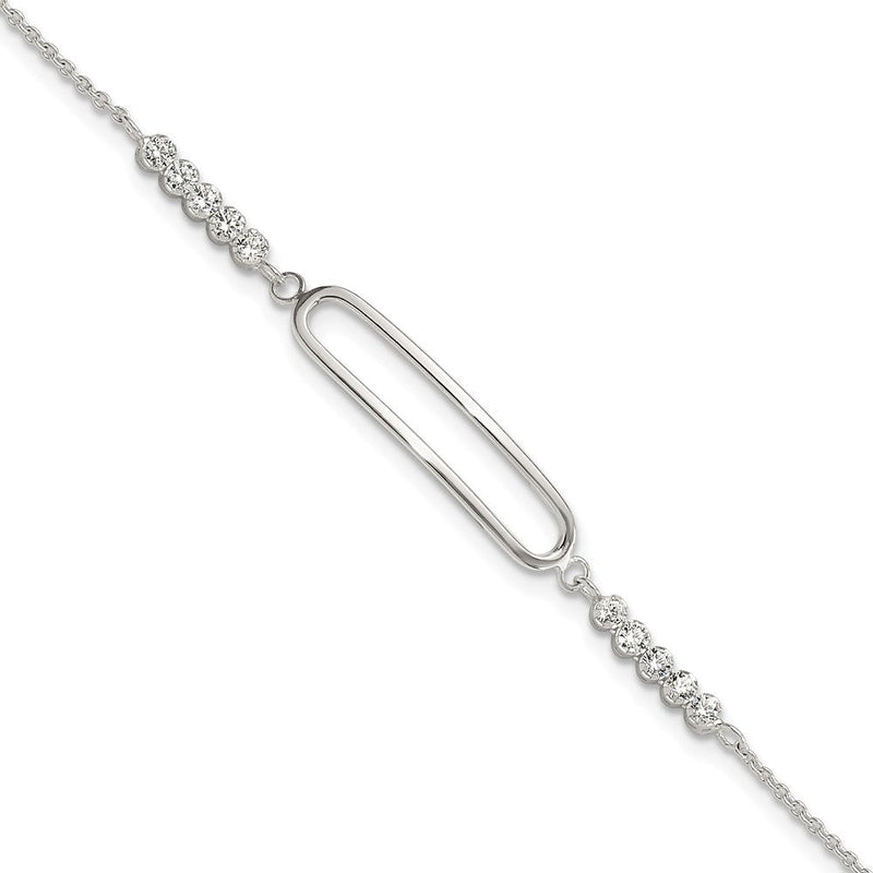 Sterlingsilber Rhodiniert Zirkonia 7 Zoll Mit.75 Zoll Verlängerung. Armband