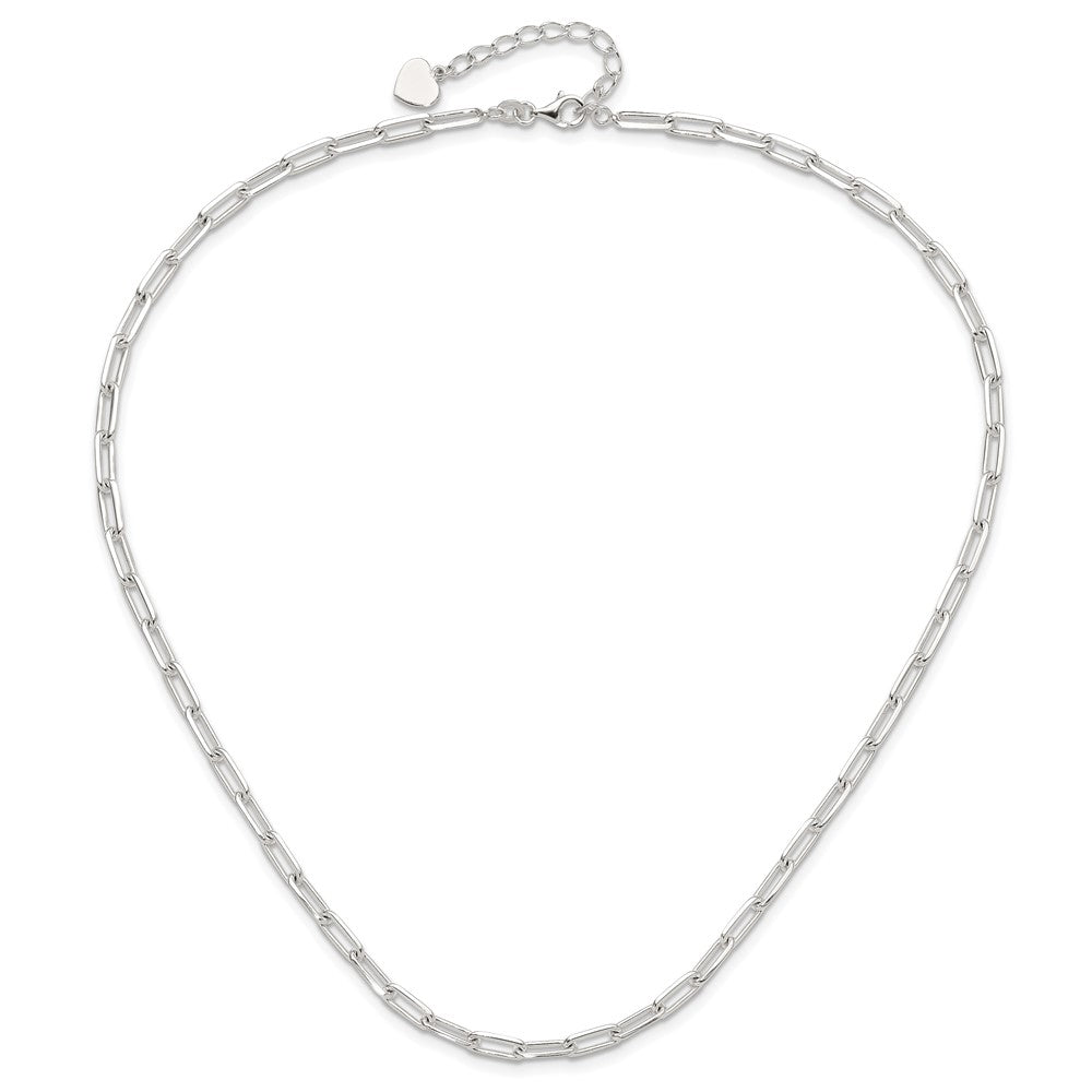 Sterlingsilber 4.2mm Büroklammer Glieder mit 2 Zoll Verlängerung Halskette