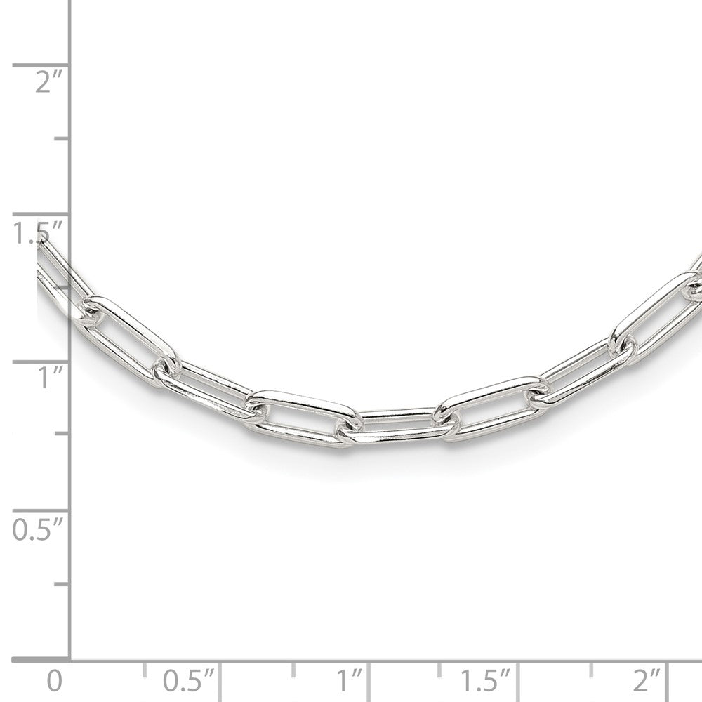 Sterlingsilber 4.2mm Büroklammer Glieder mit 2 Zoll Verlängerung Halskette