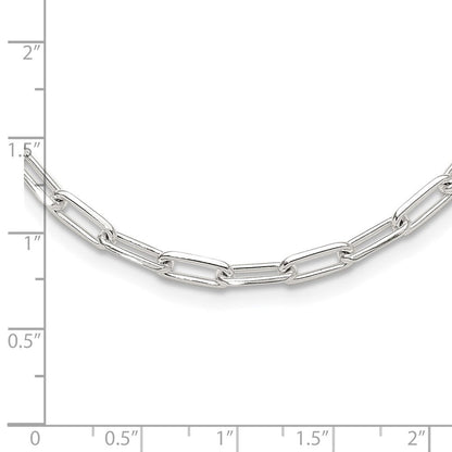 Sterlingsilber 4.2mm Büroklammer Glieder mit 2 Zoll Verlängerung Halskette