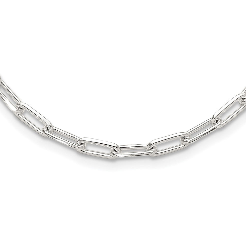 Sterlingsilber 4.2mm Büroklammer Glieder mit 2 Zoll Verlängerung Halskette