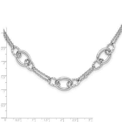 Sterlingsilber Rhodiniert 18 Zoll mit 1.5 Zoll Verlängerung Interlocking Kreise Halskette