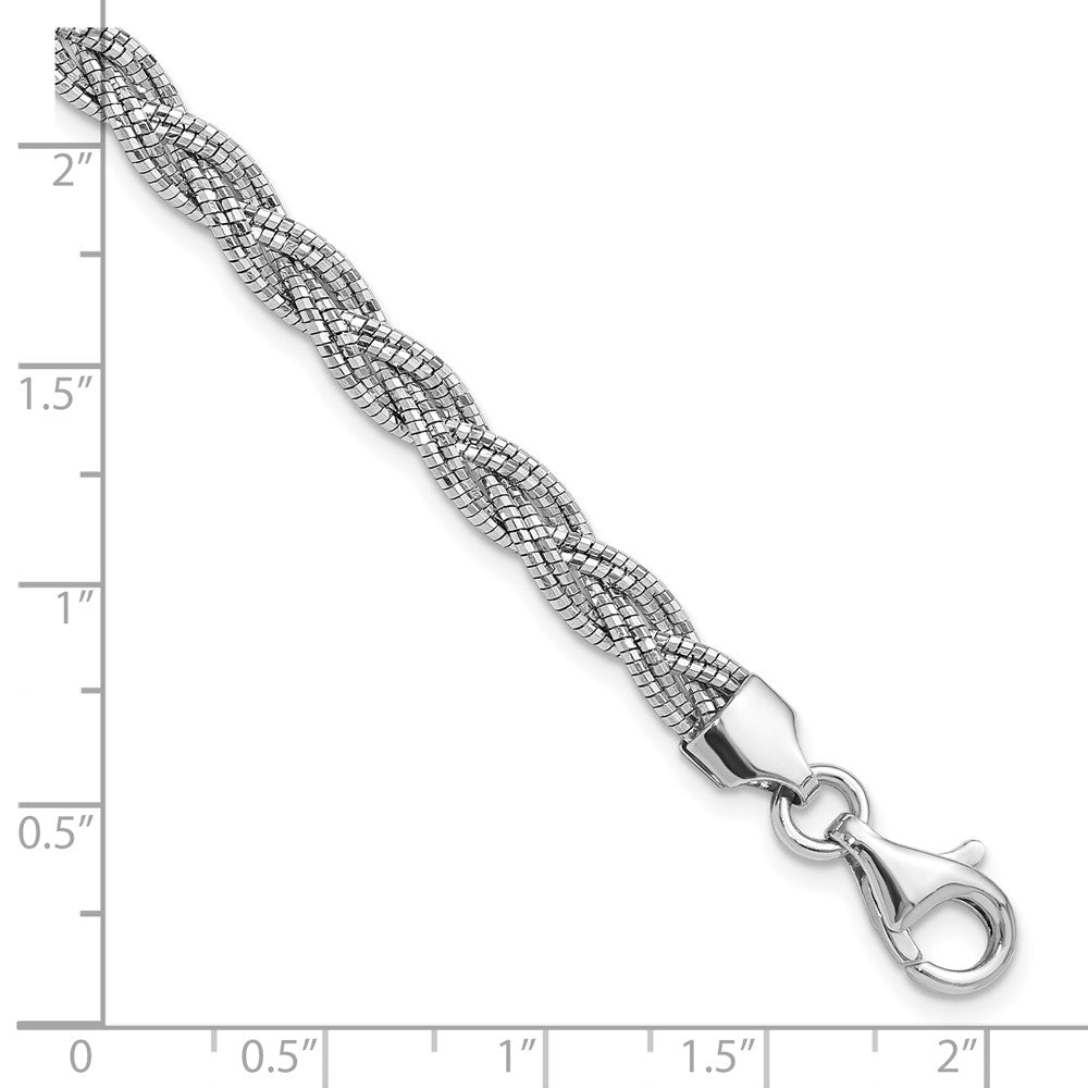Sterlingsilber Poliert Rhodiniert Diamantiert Geflochten Armband