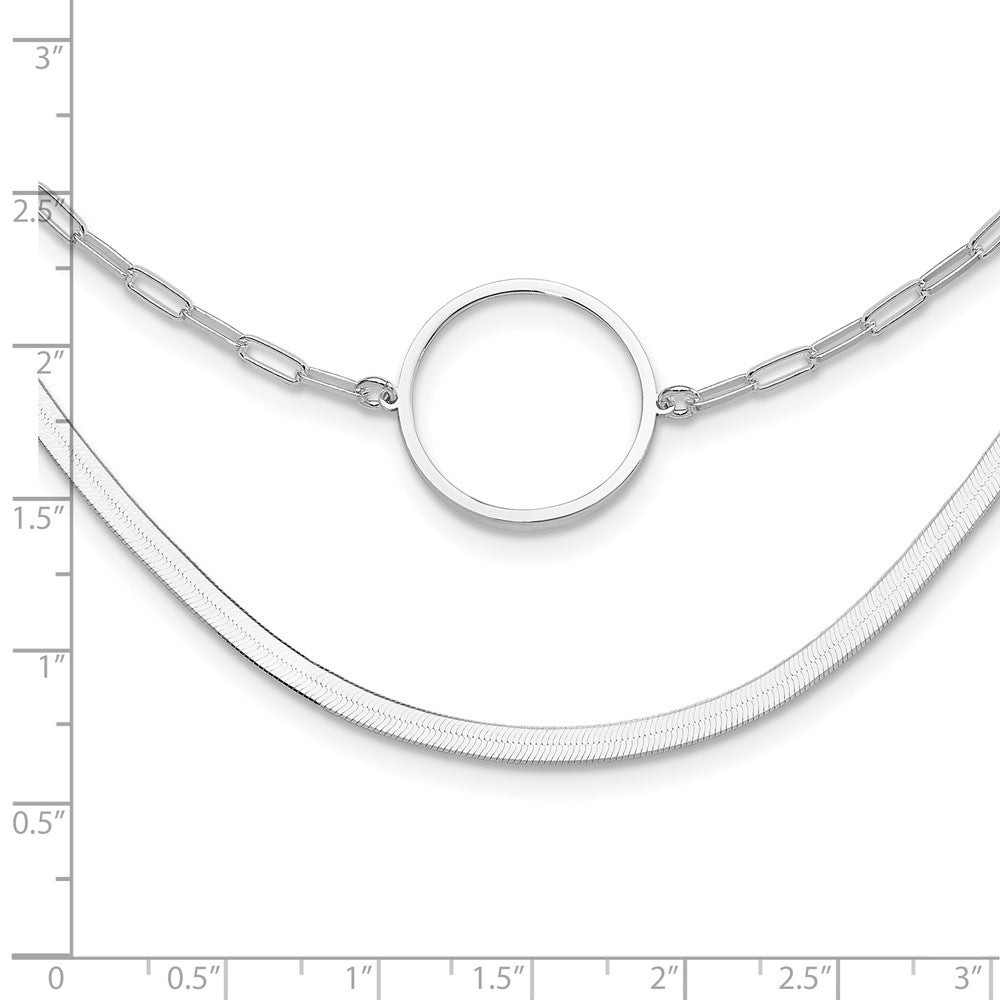 Sterlingsilber Rhodiniert 2 Strang 16 Zoll mit 2 Zoll Verlängerung Halskette