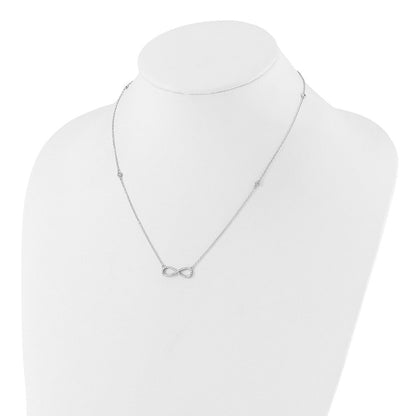Sterlingsilber Rhodiniert-plate Zirkonia Unendlichkeit Armband und Halskette Set