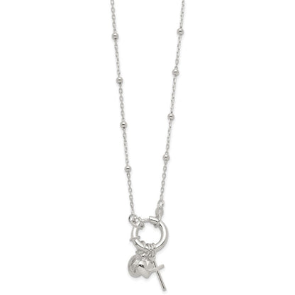 Sterlingsilber Herz/miraculous Medaille/cross Charm 18 Zoll Halskette