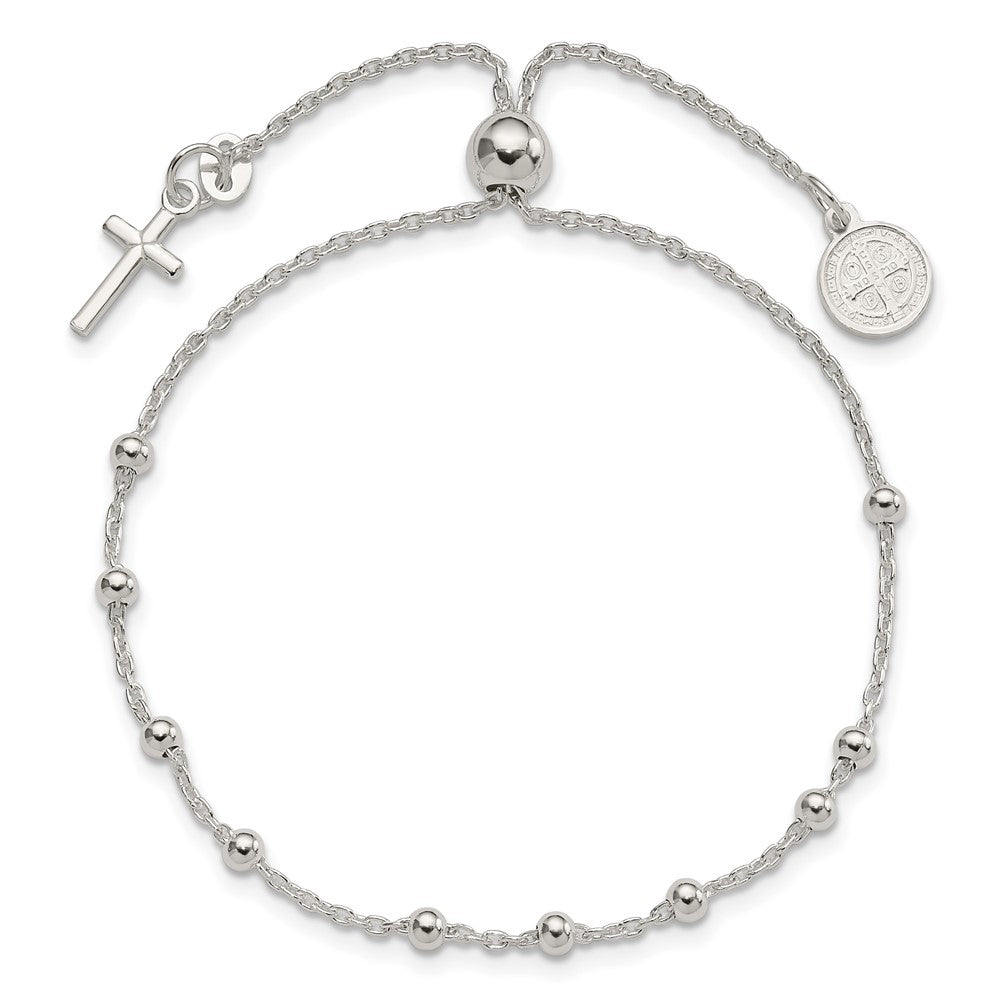 Sterlingsilber St. Benedict Verstellbar Rosenkranz Armband